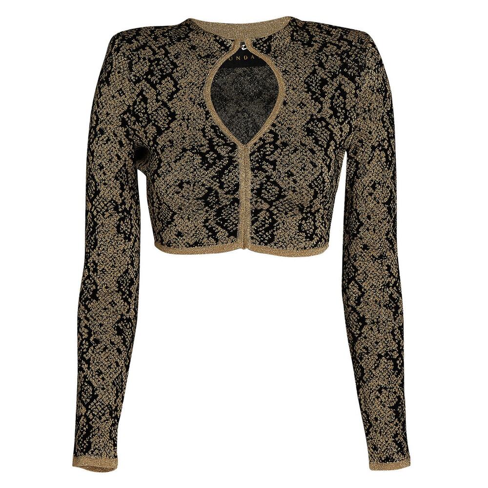 DUNDAS Snakeskin Knit Crop Top